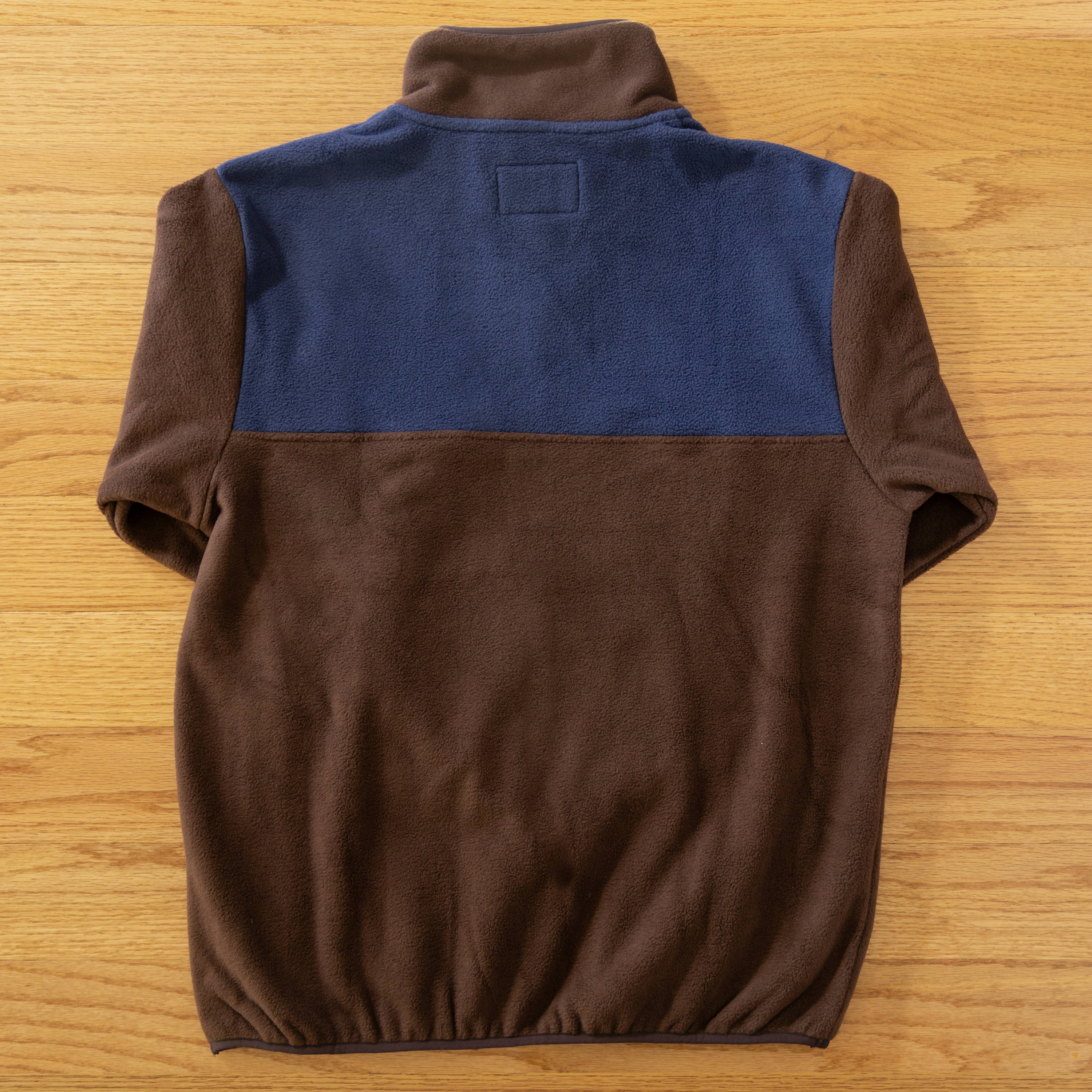 Side Project giacca fleece marrone navy tasche zip L XL
