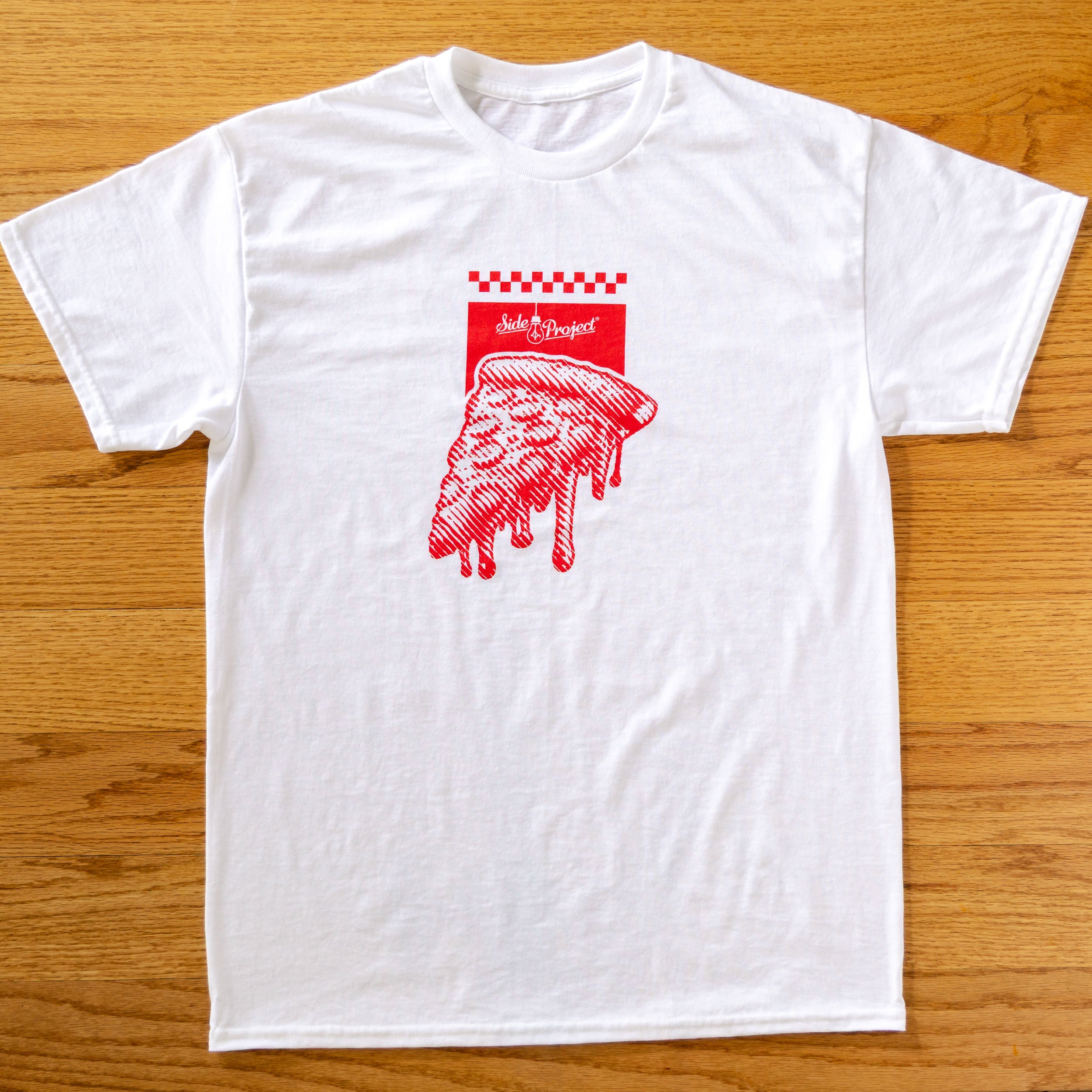 Side Project Pizza Drip t-shirt bianca cotone taglia L