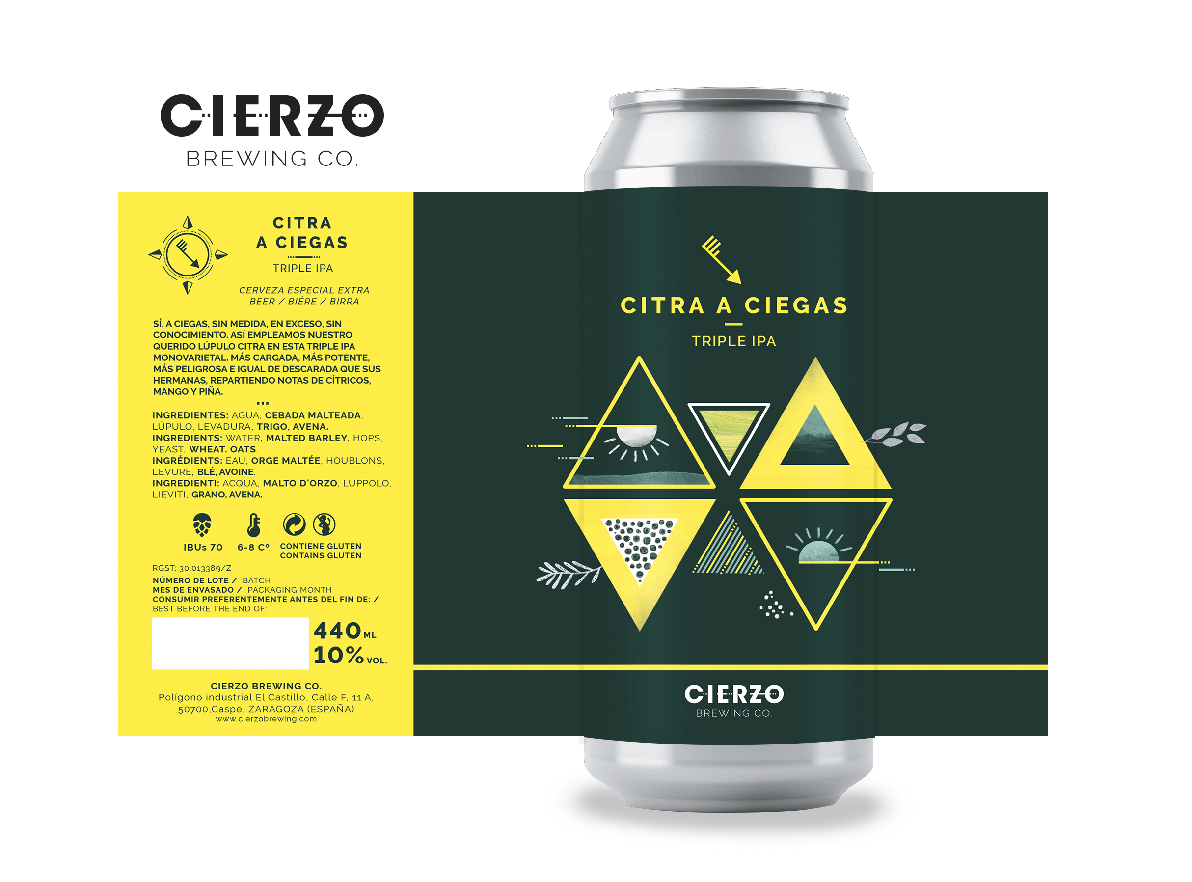 Cierzo Citra a Ciegas birra triple IPA 12 lattine