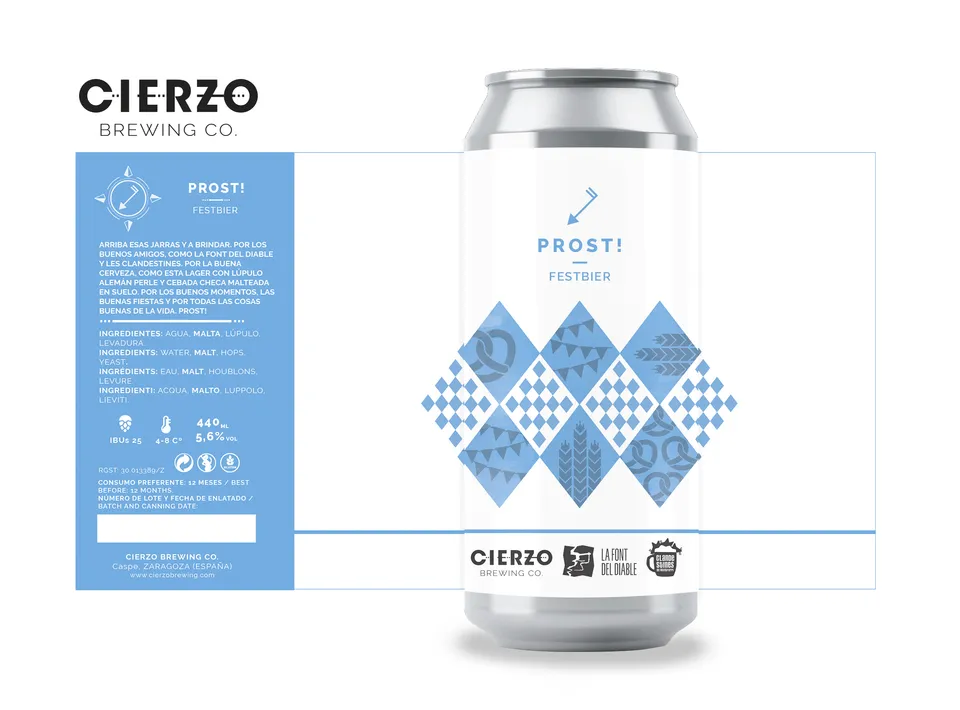 Cierzo Brewing Prost! birra Lager 12 lattine luppolo Perle