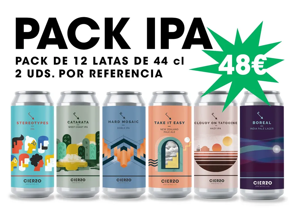 Cierzo Brewing Pack IPA birra 12 lattine assortite