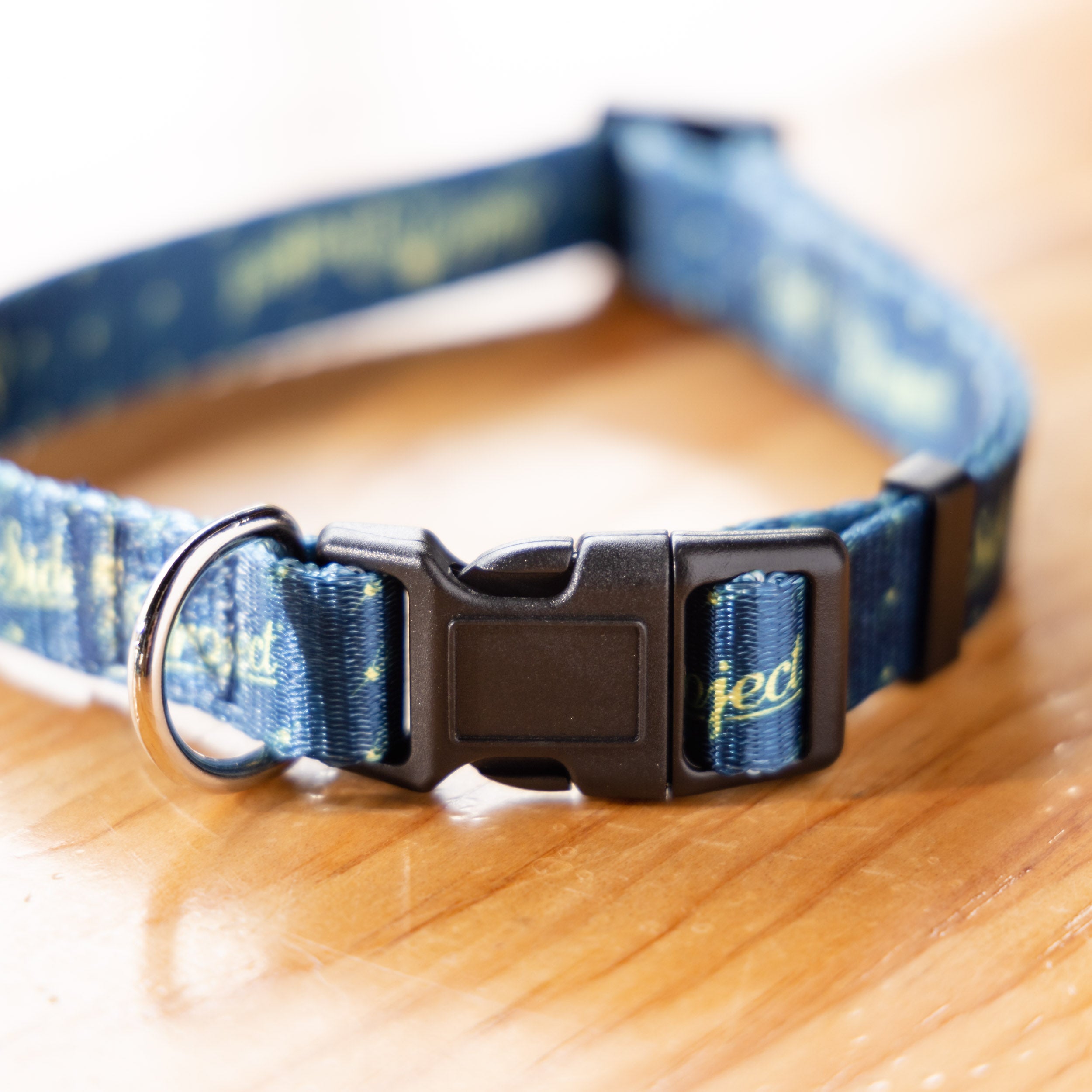 Side Project collare cane piccolo blu e giallo taglia S