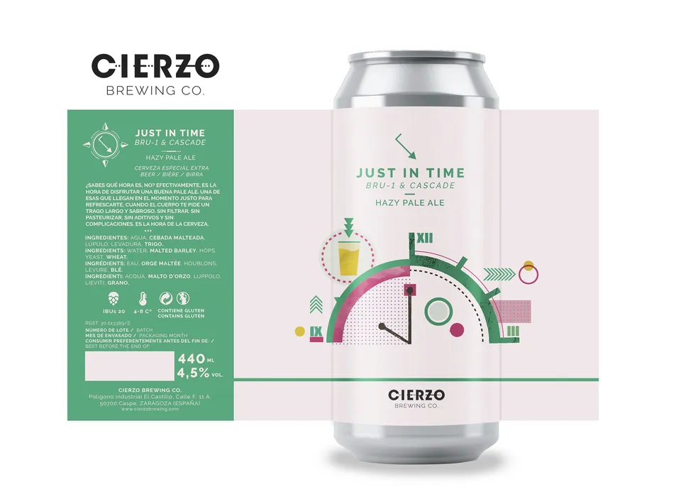 Cierzo Brewing Just in Time Bru-1 Cascade Pale Ale 12 lattine