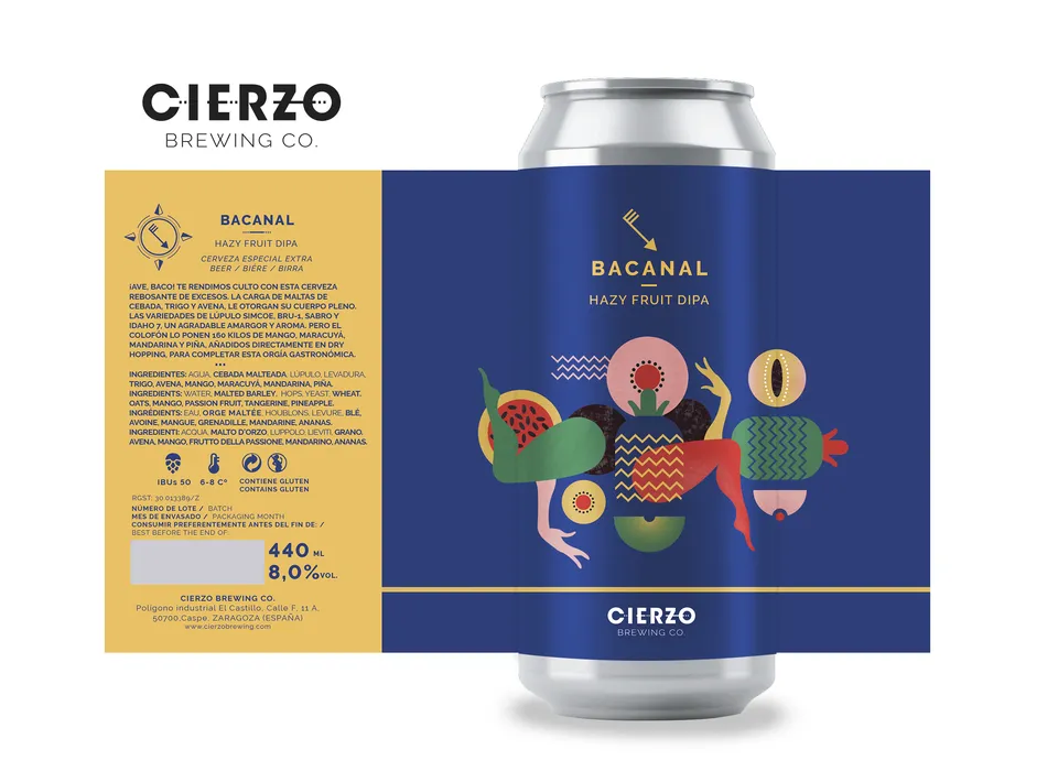 Cierzo Brewing Bacanal birra IPA fruttata 12 lattine mango