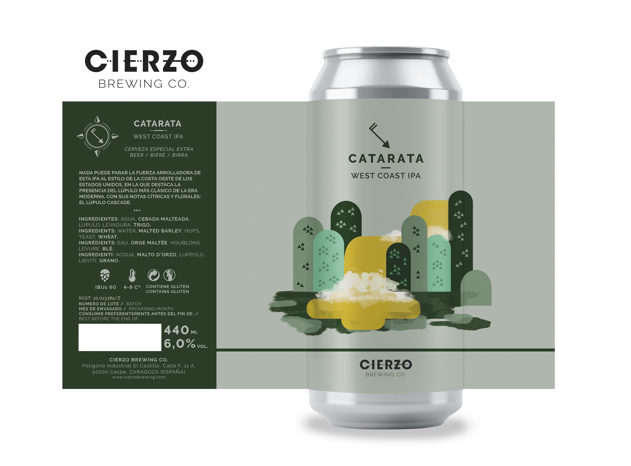 Cierzo Brewing Catarata birra IPA Cascade 12 lattine