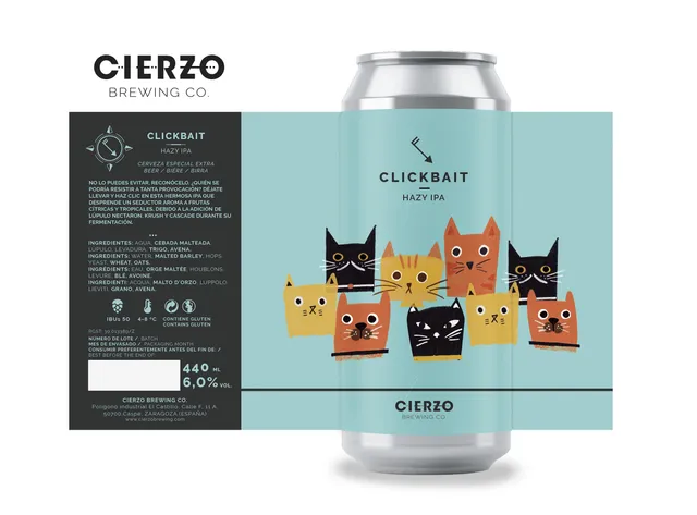 Cierzo Brewing Clickbait birra IPA 12 lattine Nectaron Krush Cascade