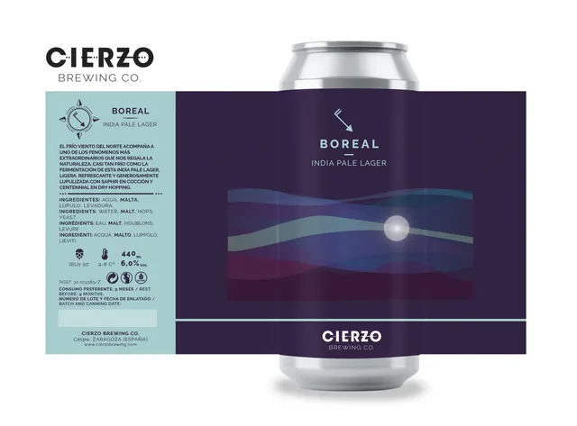 Cierzo Boreal birra India Pale Lager 12 lattine Saphir