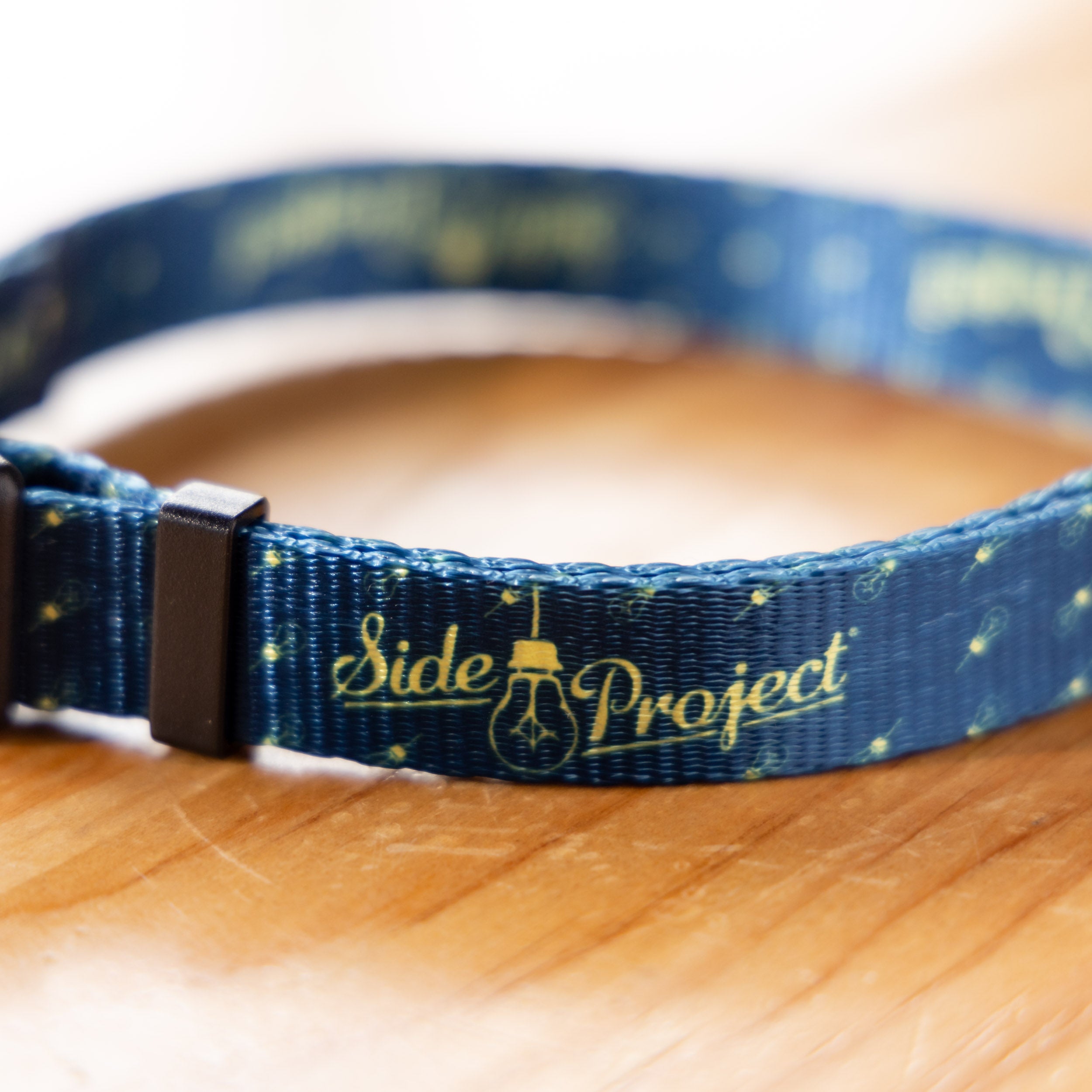 Side Project collare cane piccolo blu e giallo taglia S