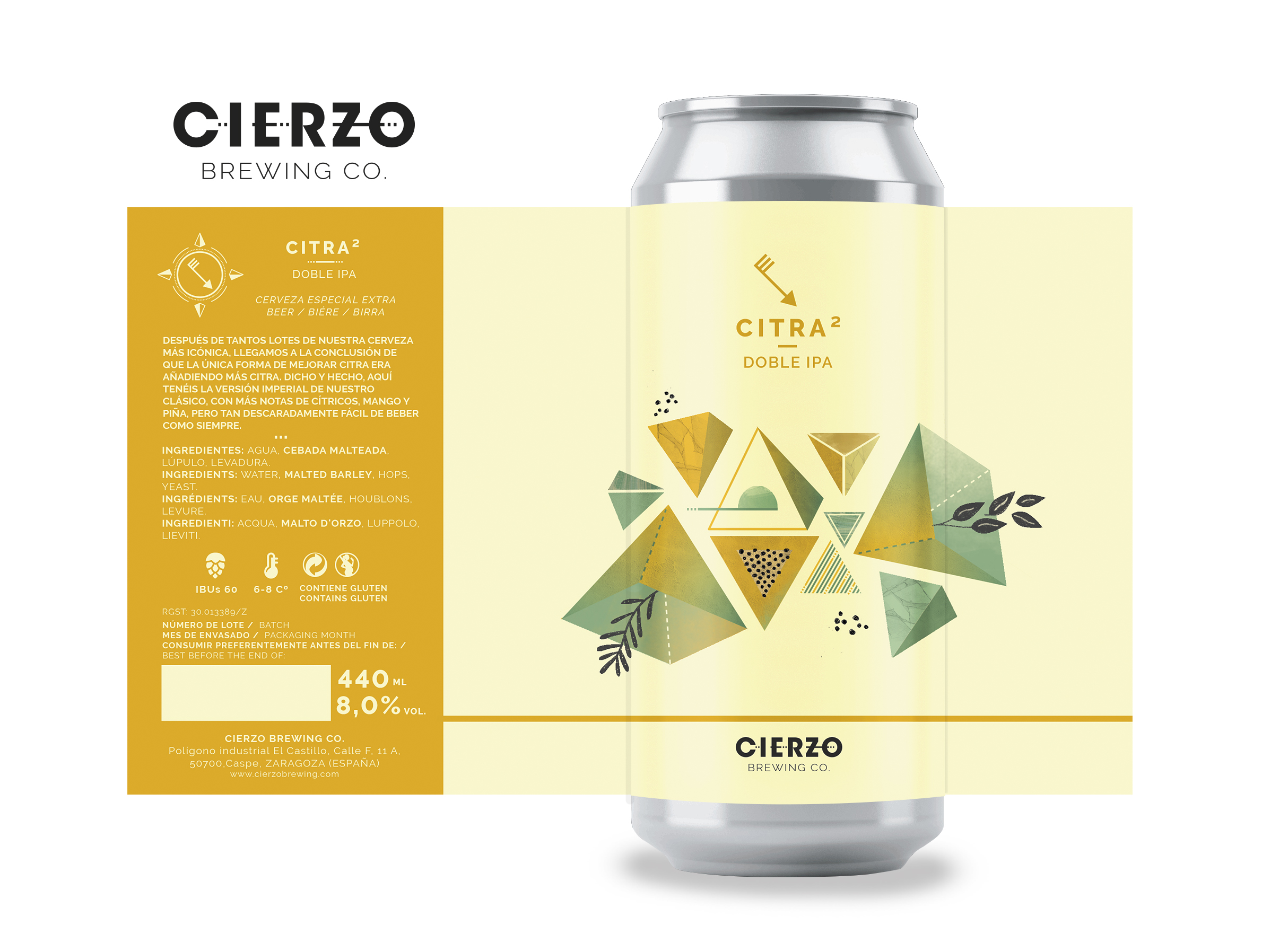 Cierzo Brewing Citra² Imperial IPA 12 lattine agrumata