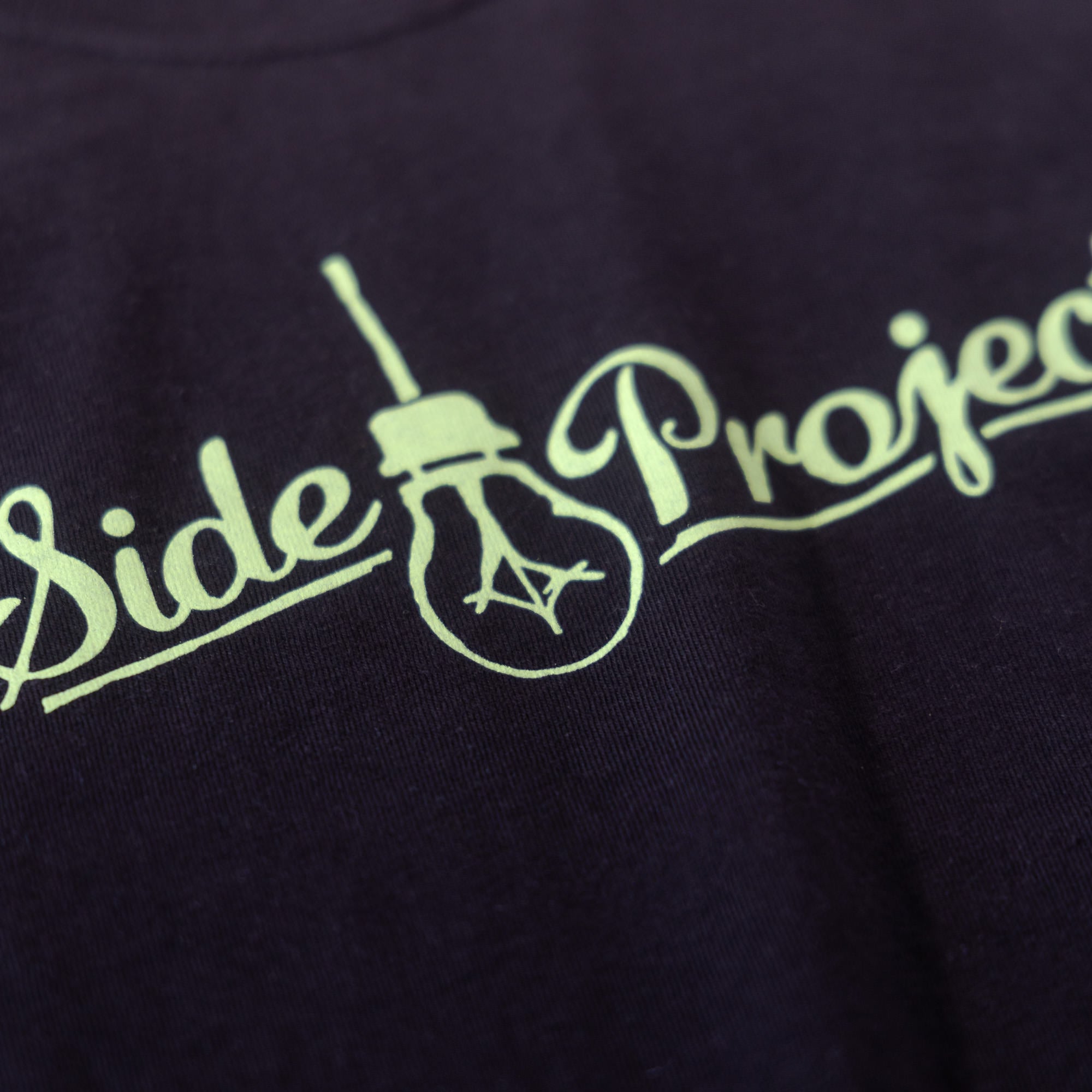 Side Project Logo T-Shirt nera cotone verde pistacchio