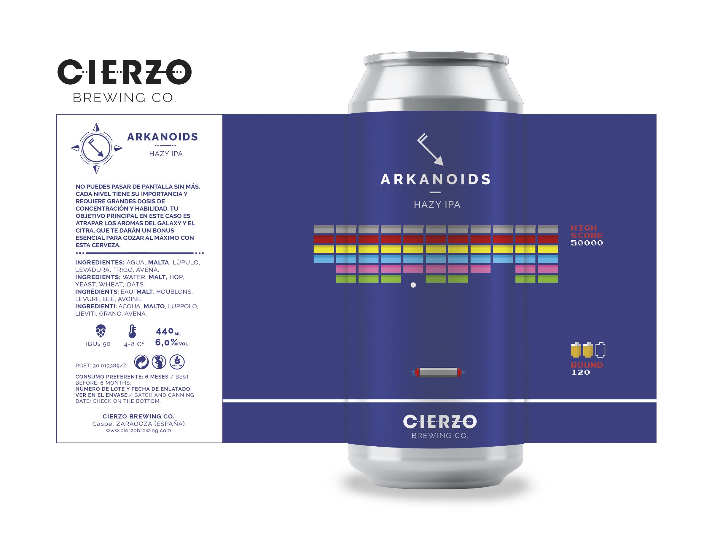 Cierzo Brewing Arkanoids birra IPA 12 lattine Galaxy Citra