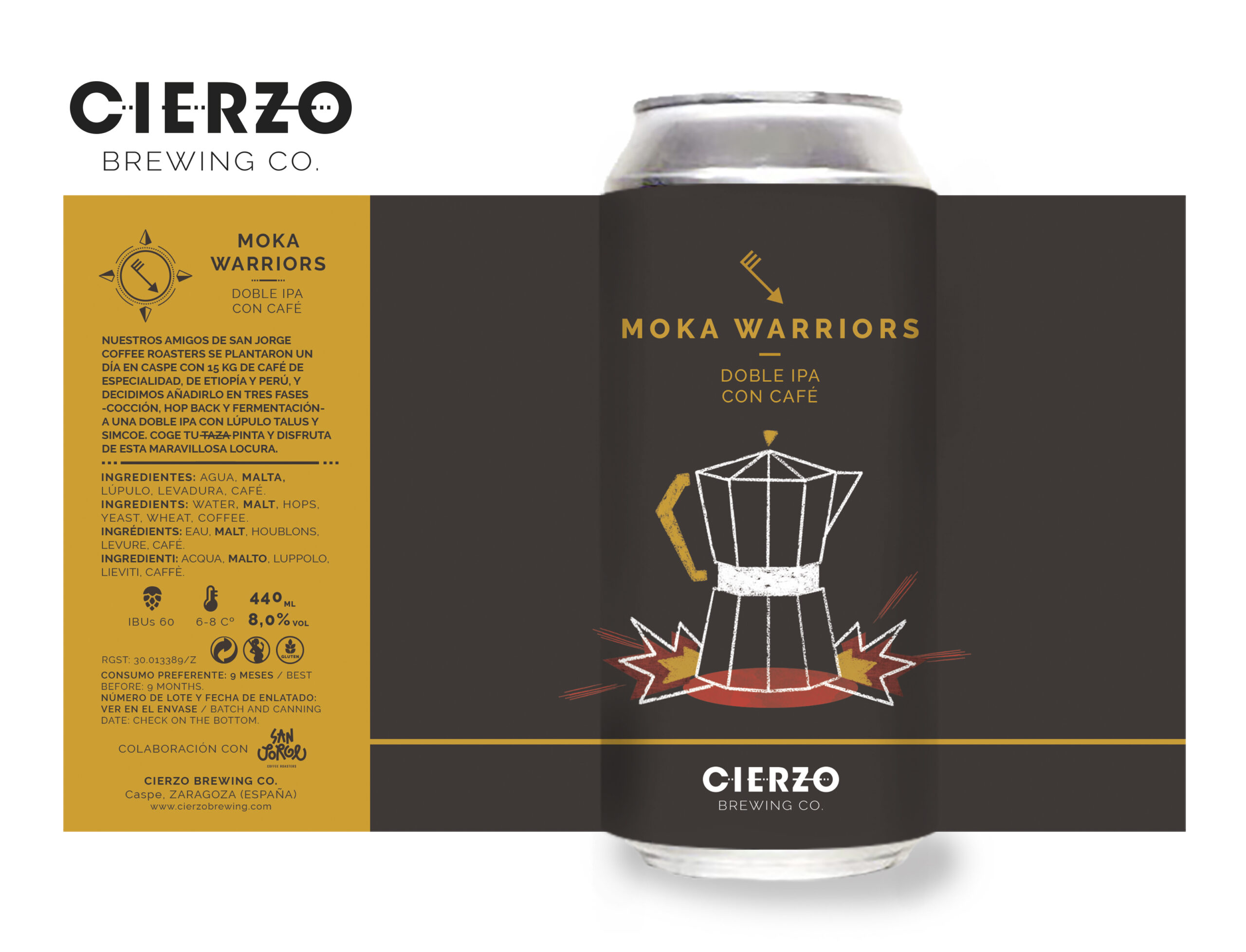 Cierzo Brewing Moka Warriors Double IPA 12 lattine