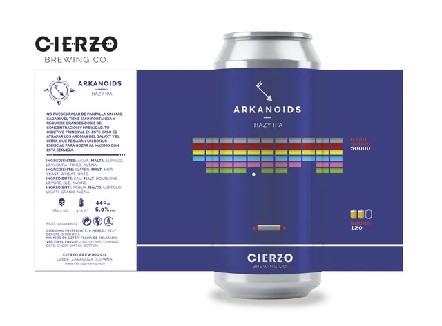 Cierzo Brewing Arkanoids birra IPA 12 lattine Galaxy Citra