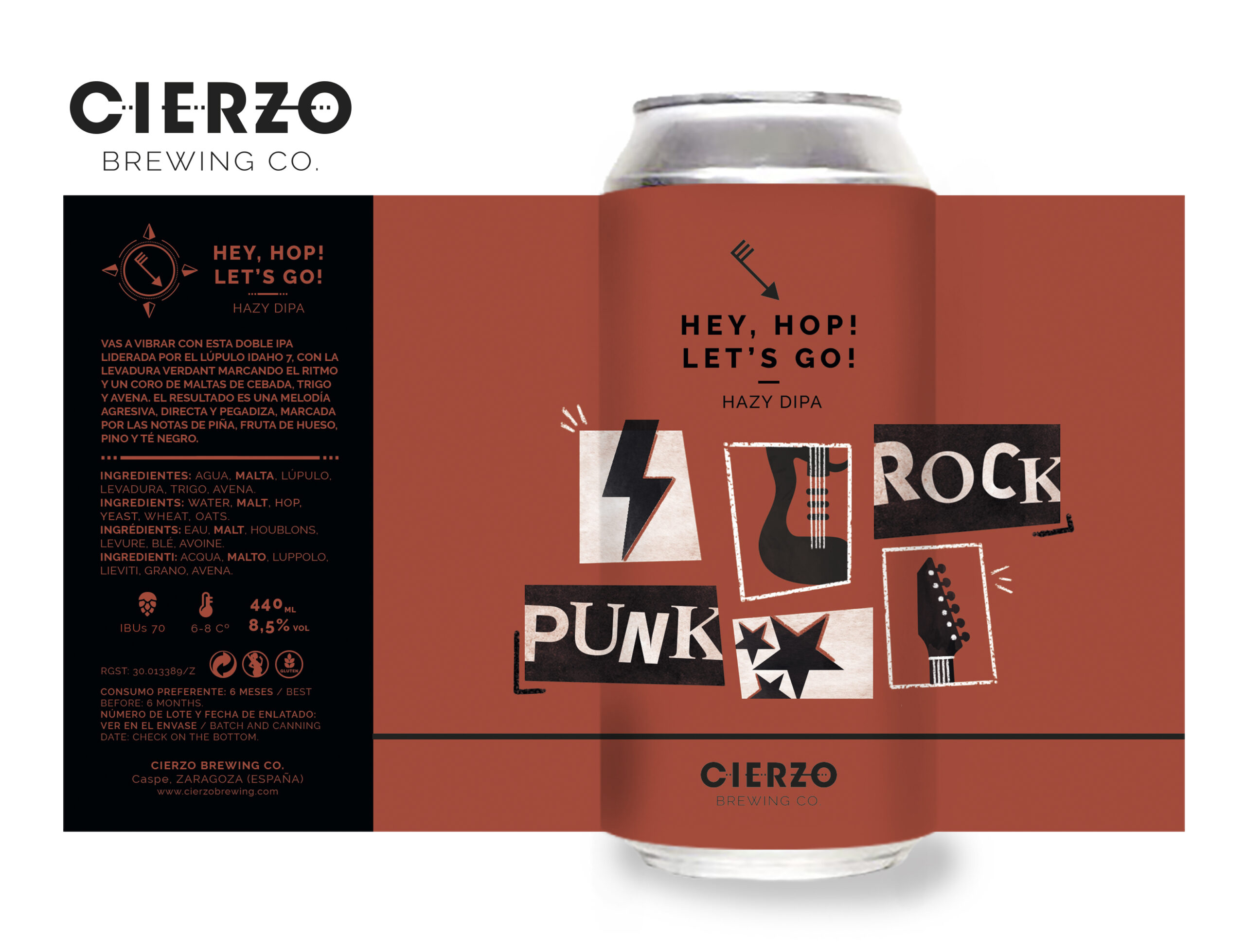 Cierzo Brewing Hey Hop Let's Go Doppia IPA 12 lattine