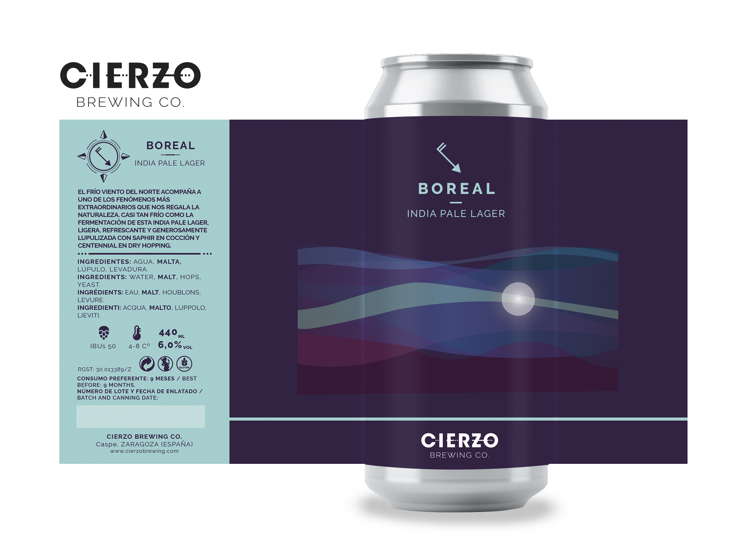 Cierzo Boreal birra India Pale Lager 12 lattine Saphir
