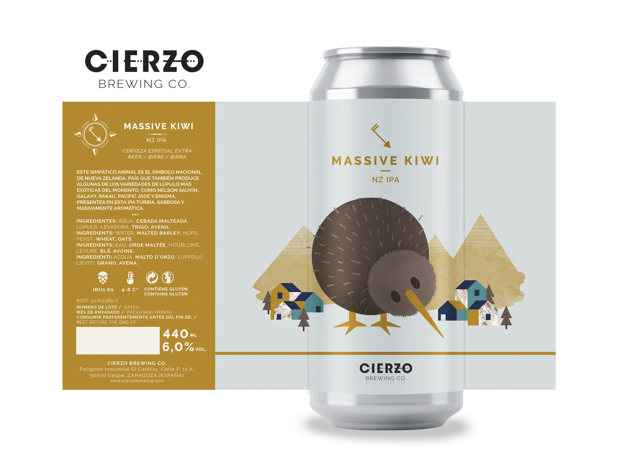 Cierzo Brewing Massive Kiwi IPA 12 lattine luppoli NZ