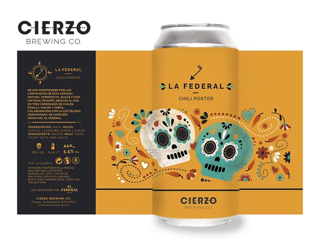 Cierzo Brewing La Federal Chili Porter Stout 12 lattine