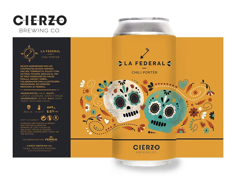 Cierzo Brewing La Federal Chili Porter Stout 12 lattine