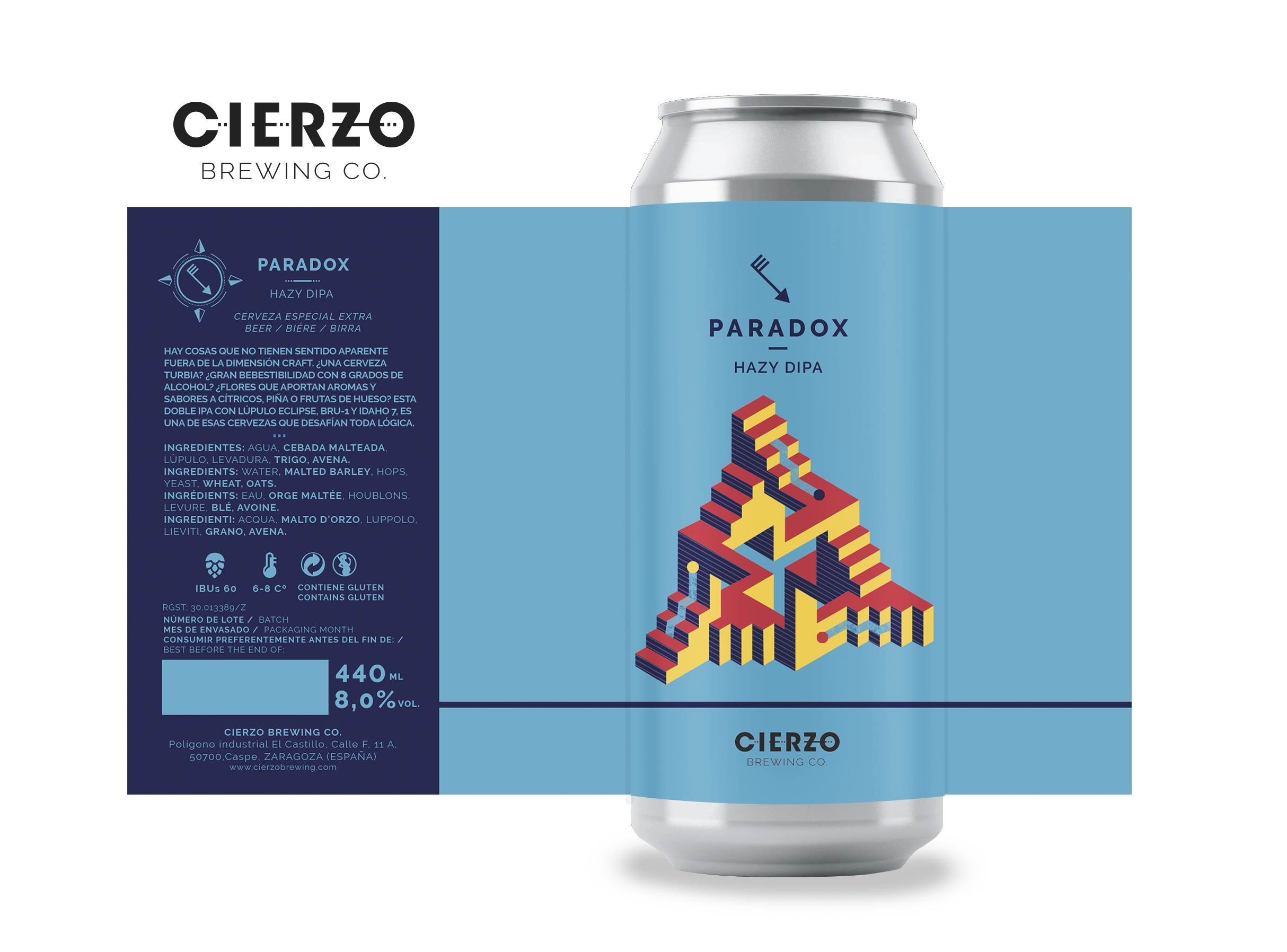 Cierzo Paradox birra Double IPA 12 lattine 8 gradi