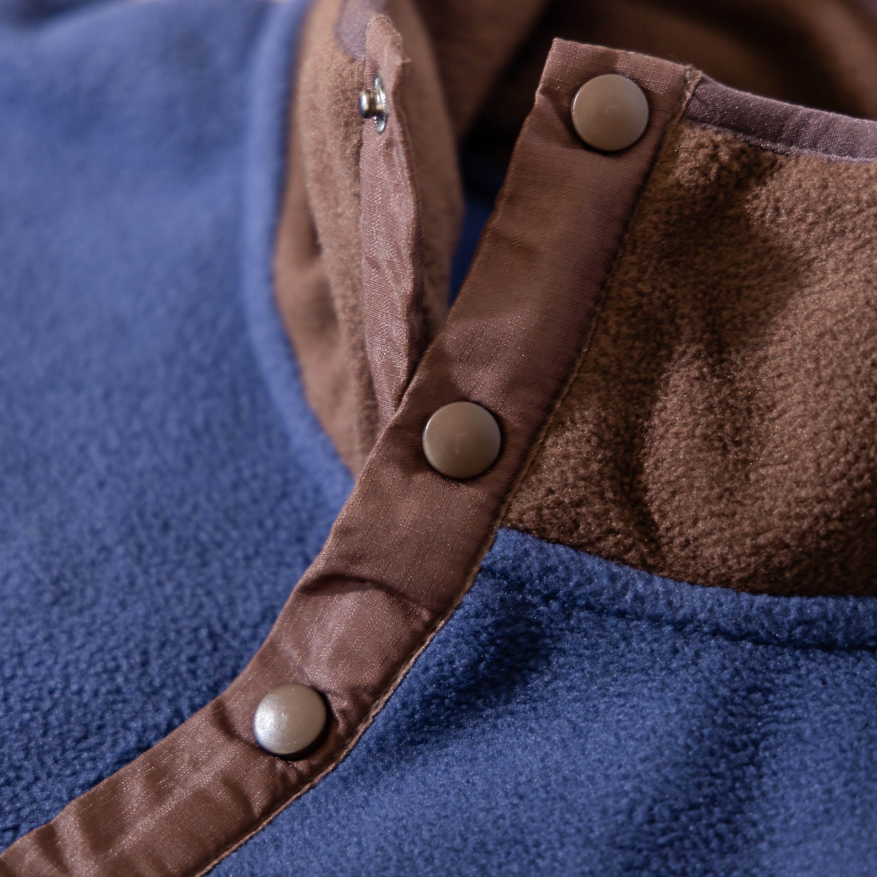 Side Project giacca fleece marrone navy tasche zip L XL