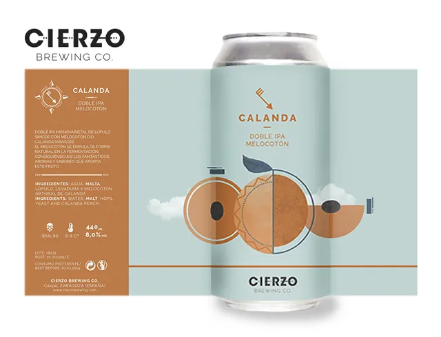 Cierzo Brewing Calanda Double IPA 12 lattine alla pesca