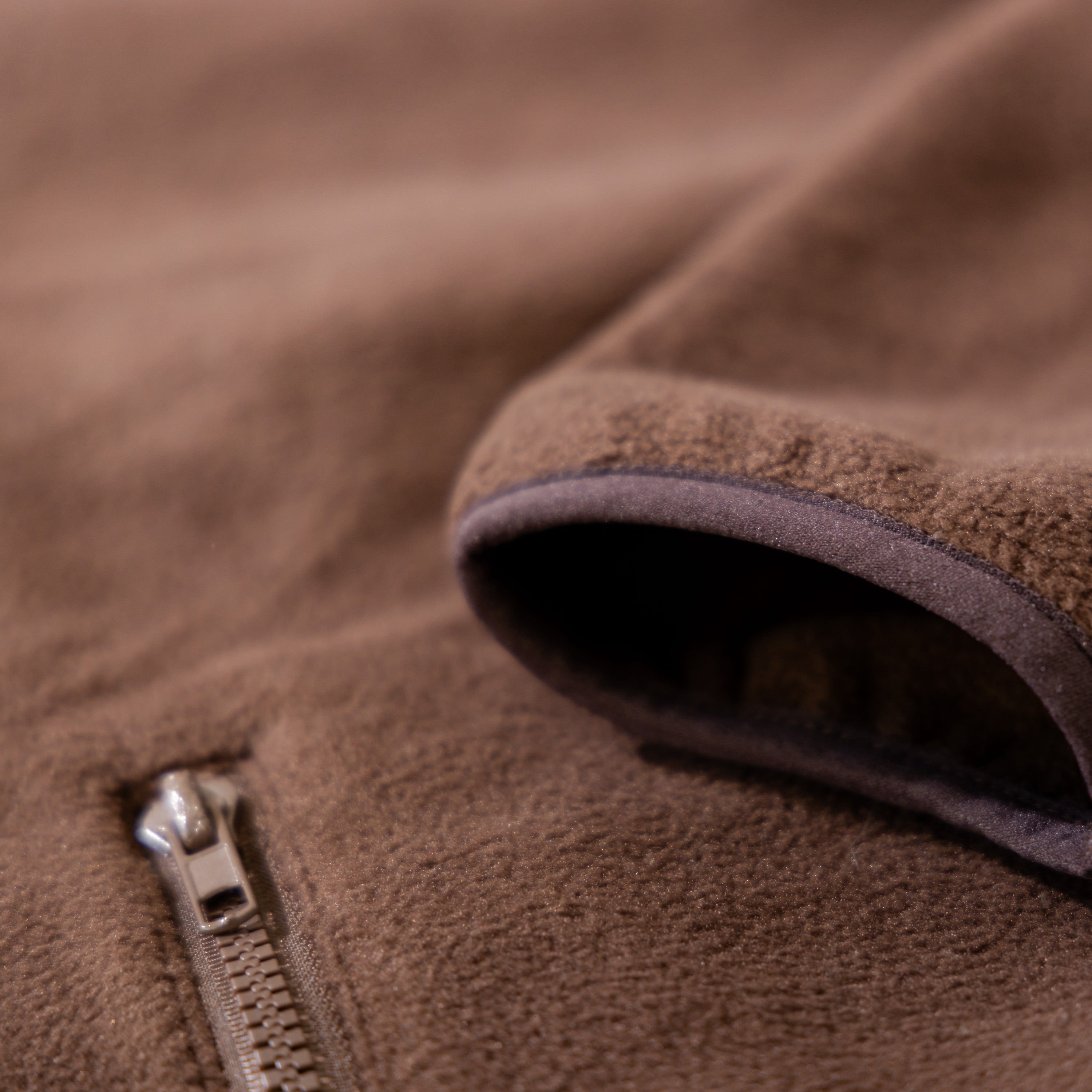 Side Project giacca fleece marrone navy tasche zip L XL