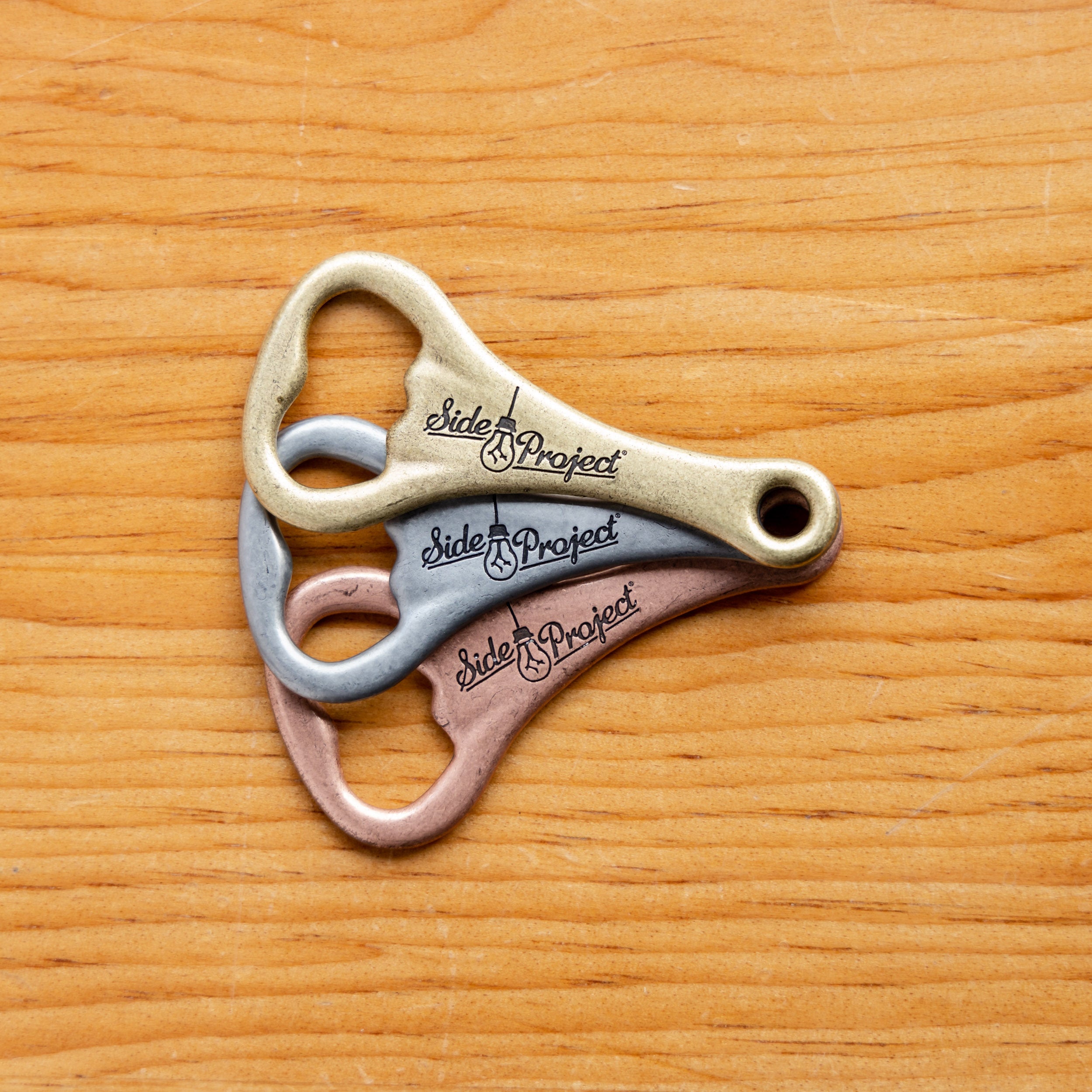 Side Project Metal Keychain apribottiglie portachiavi ottone