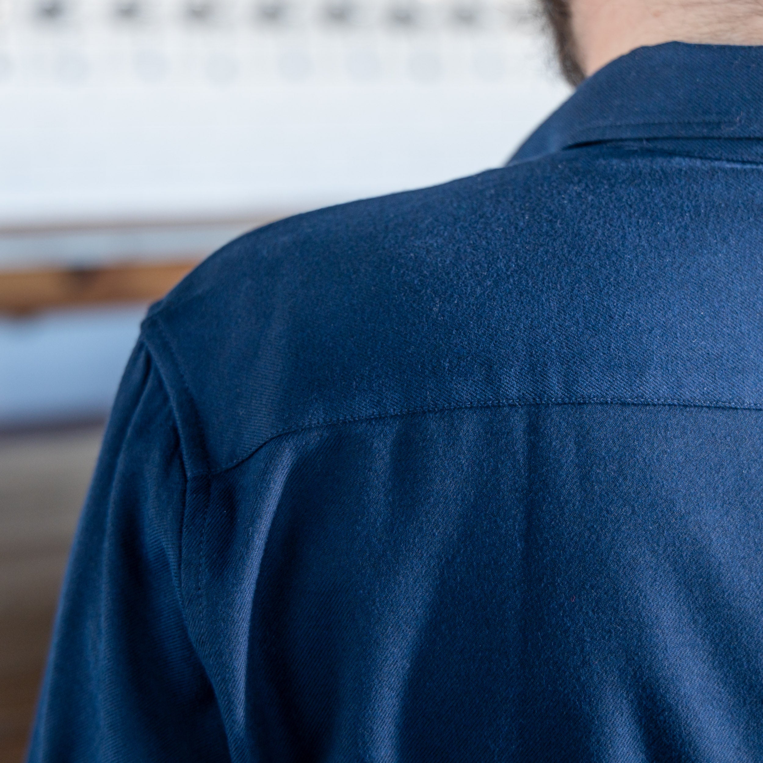 Side Project camicia flanella manica lunga blu taglia M