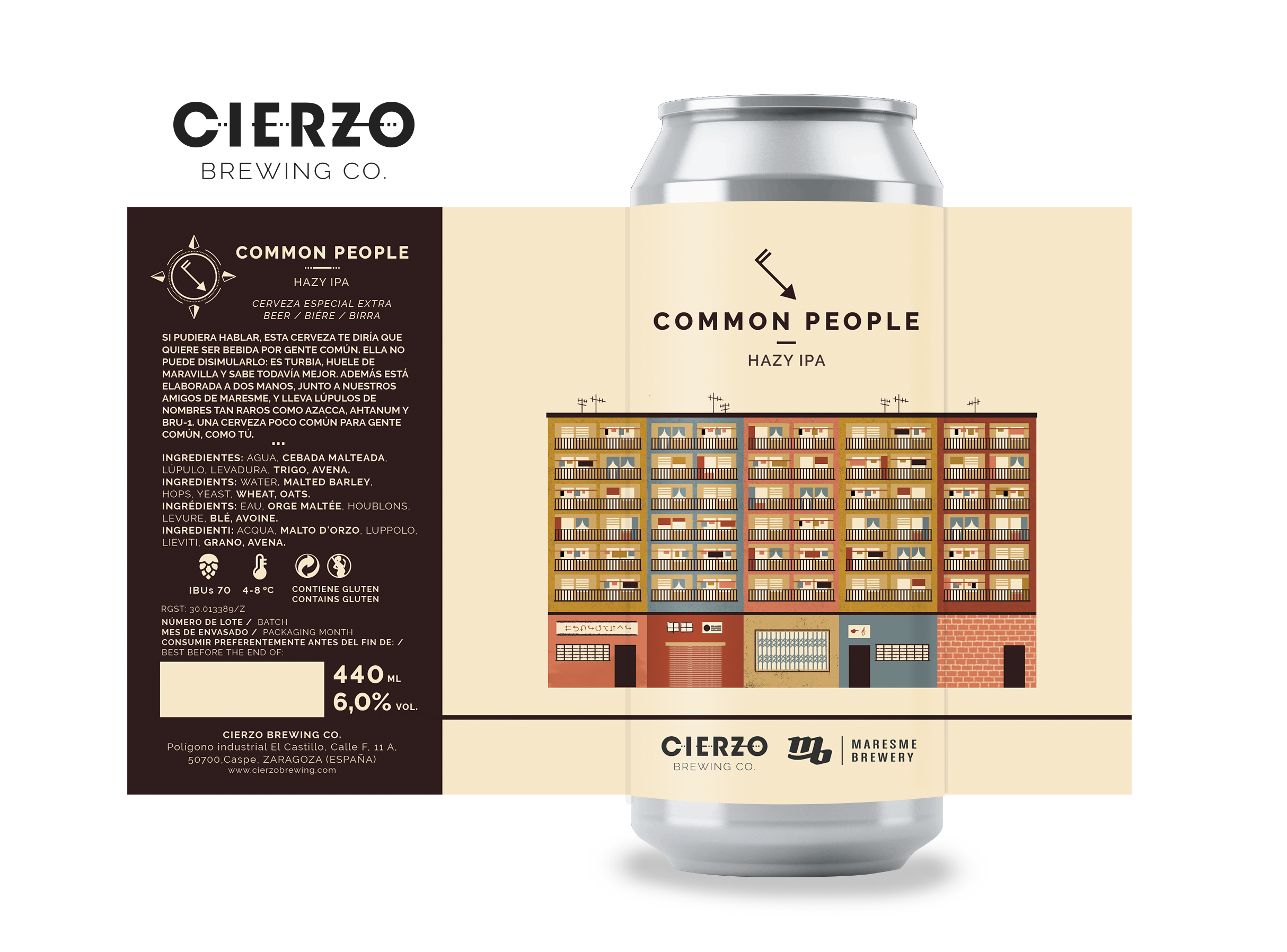 Cierzo Common People IPA birra 12 lattine torbida