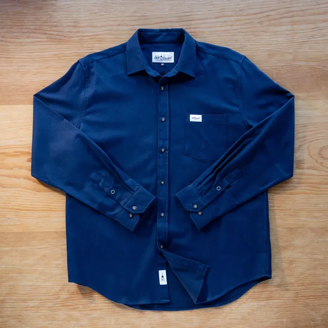 Side Project camicia flanella manica lunga blu taglia M