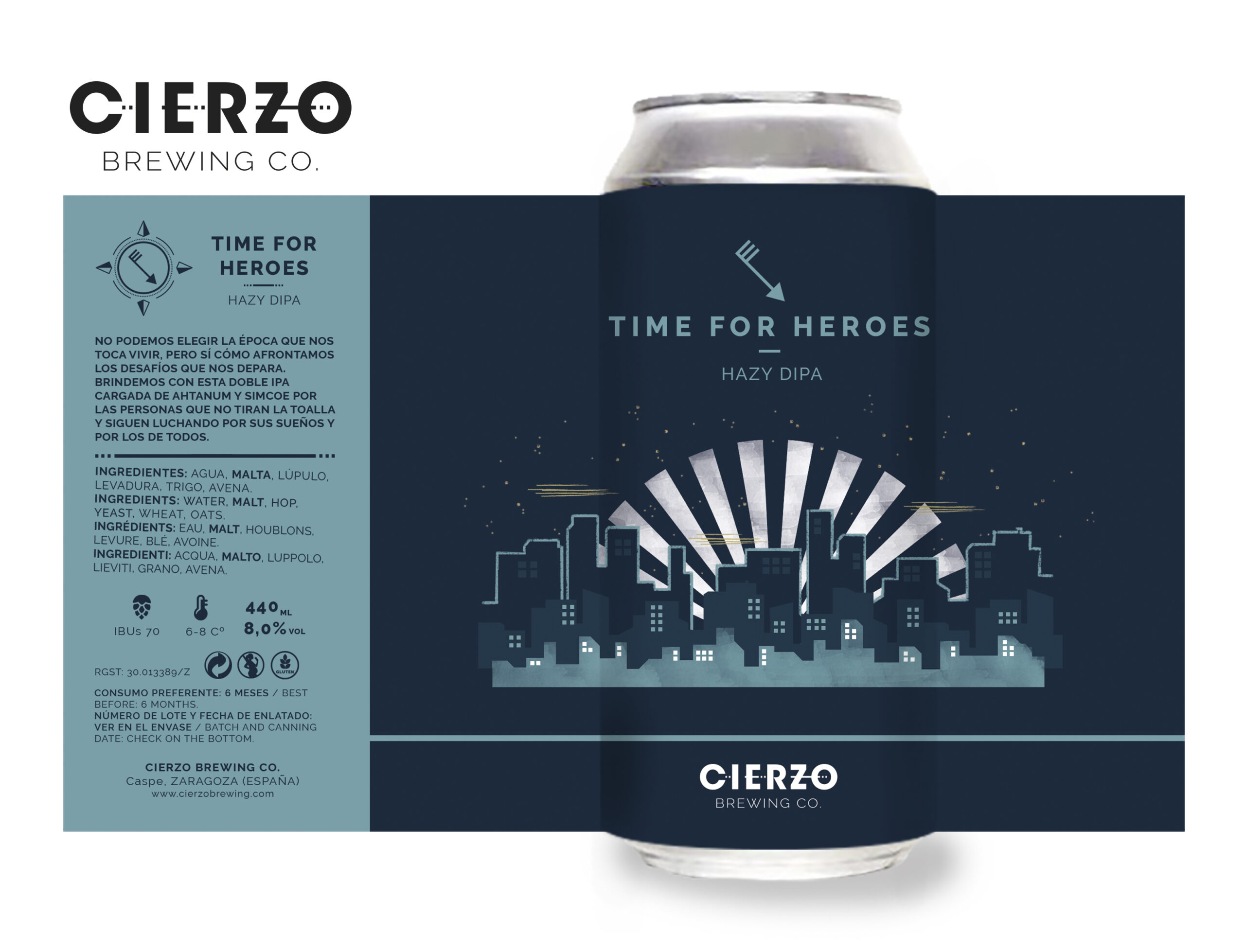 Cierzo Brewing Time For Heroes Hazy DIPA 12 lattine