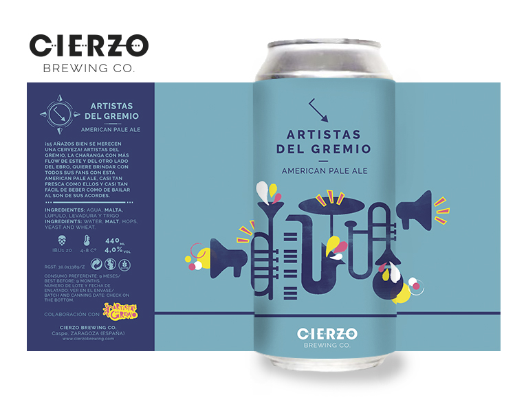 Cierzo Brewing Artistas del Gremio Pale Ale birra 12 lattine fresca