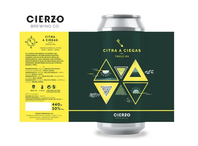 Cierzo Citra a Ciegas birra triple IPA 12 lattine