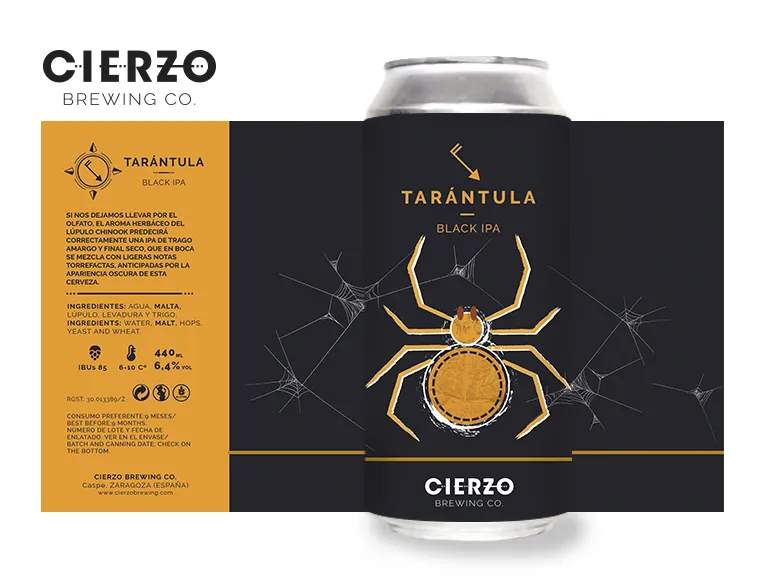 Cierzo Brewing Tarántula Black IPA 12 lattine tostata