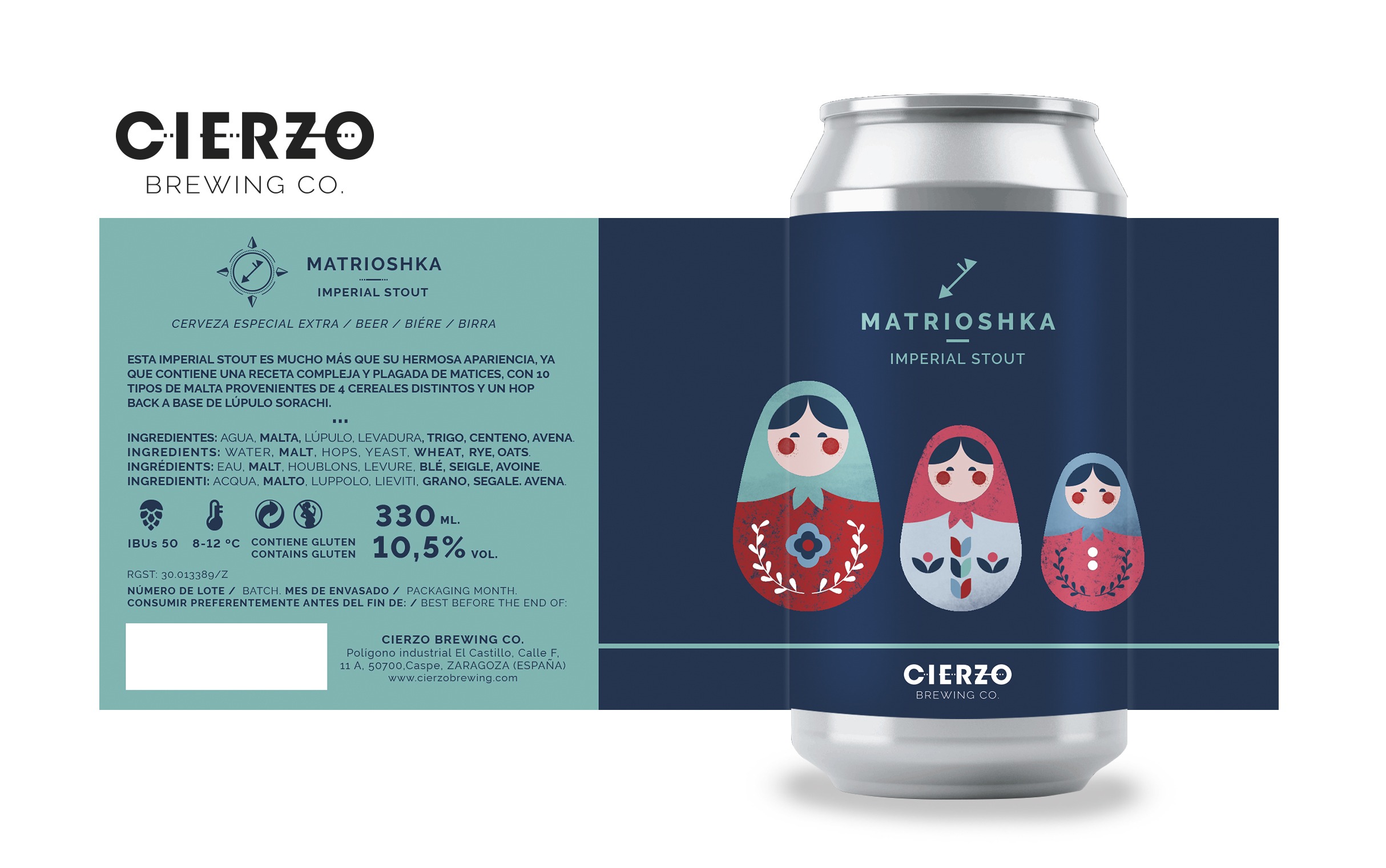 Cierzo Brewing Matrioshka imperial stout 12 lattine