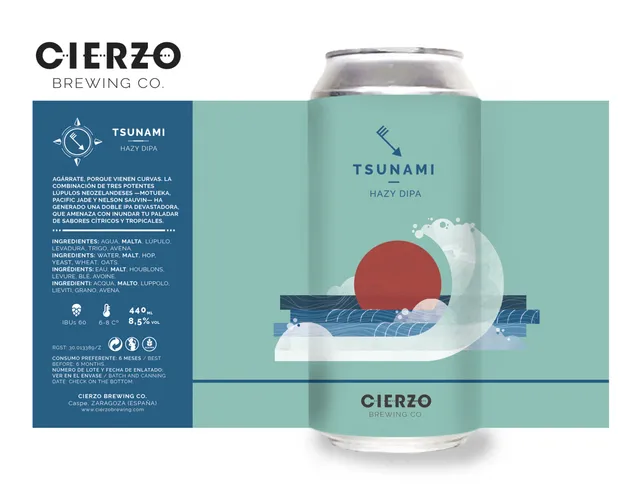 Cierzo Brewing Tsunami birra Double IPA pack 12 lattine