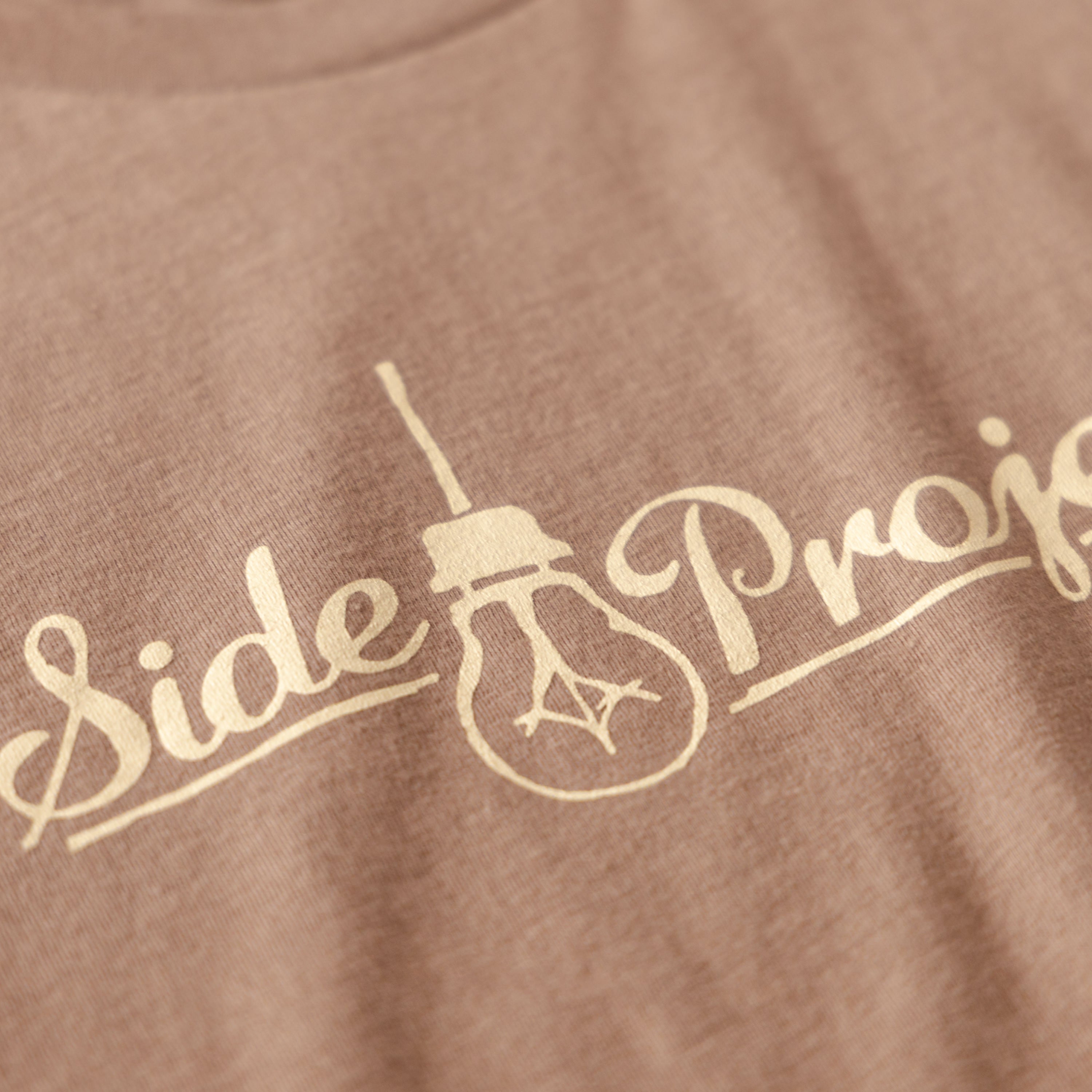 Side Project Brewing Script Logo maglietta marrone vintage cotone