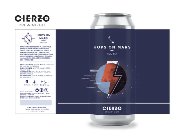 Cierzo Brewing Hops on Mars birra IPA 12 lattine amara