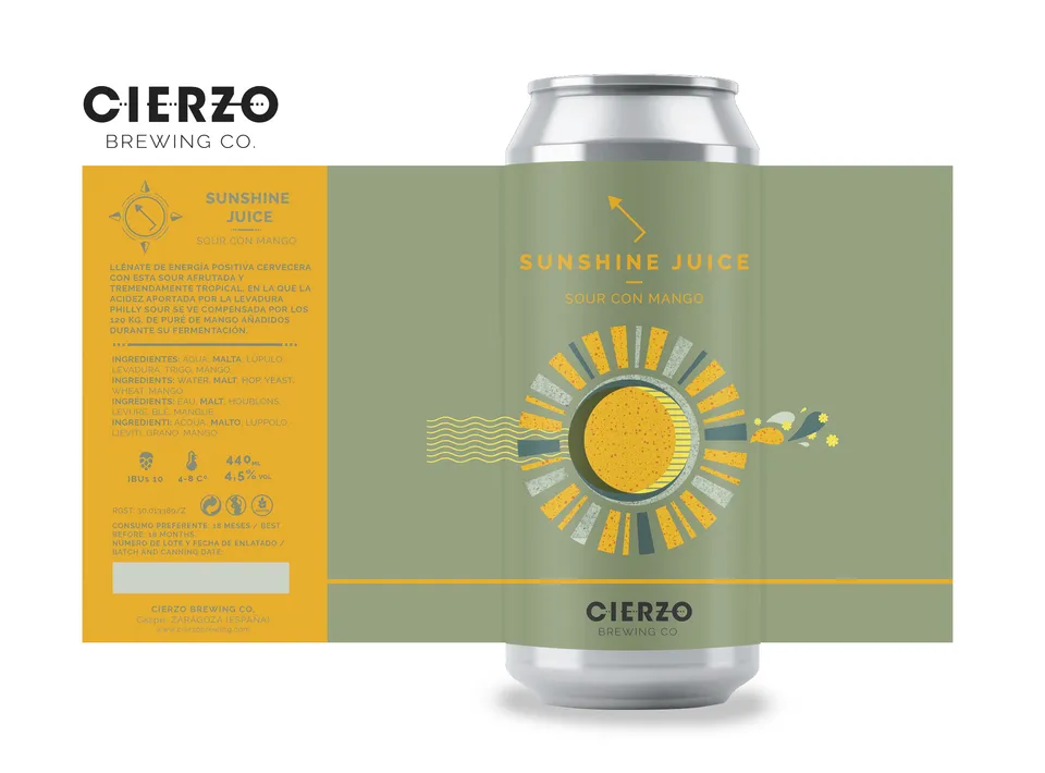 Cierzo Brewing Sunshine Juice birra Sour 12 lattine al mango