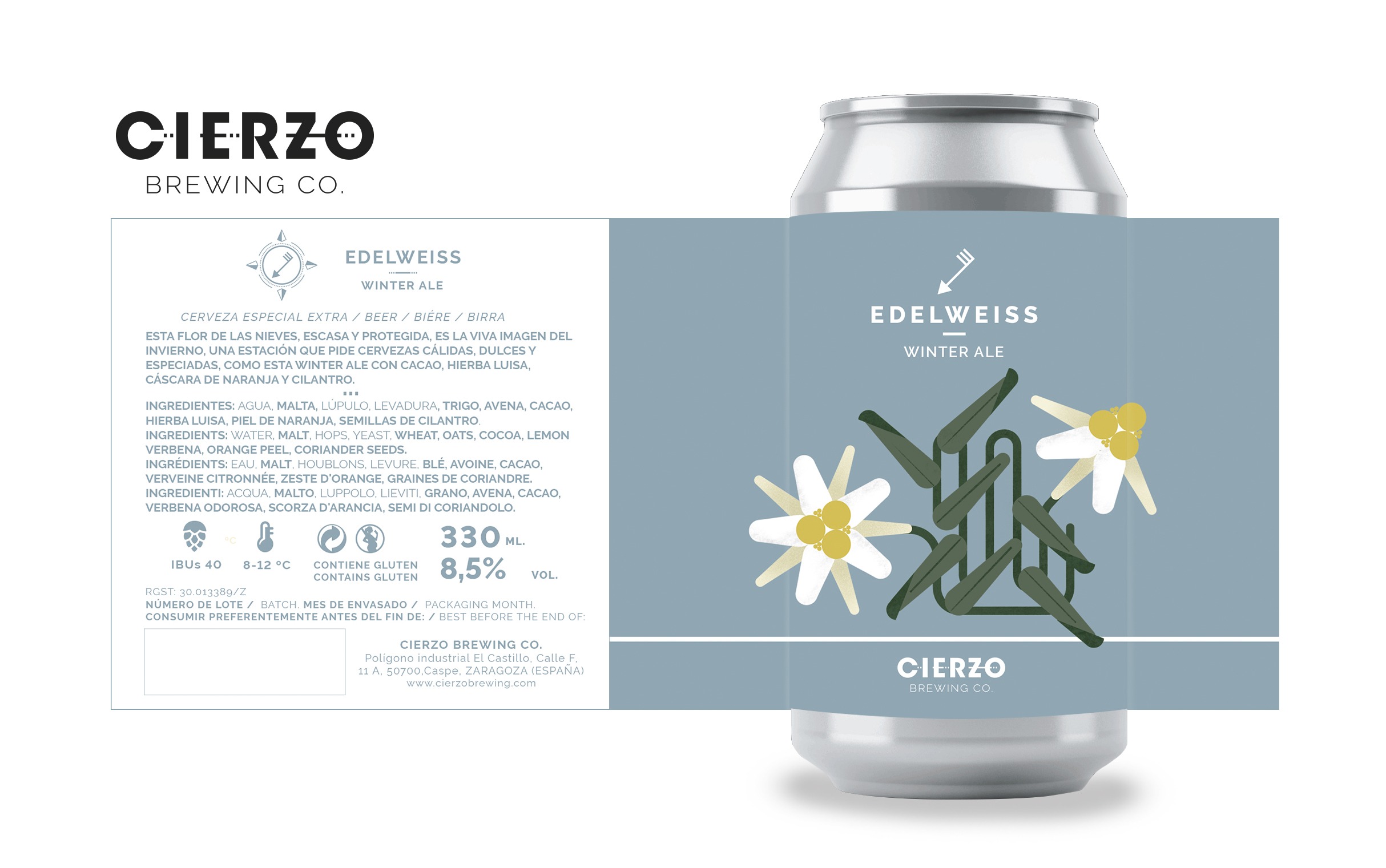 Cierzo Edelweiss birra Winter Ale 12 lattine cacao