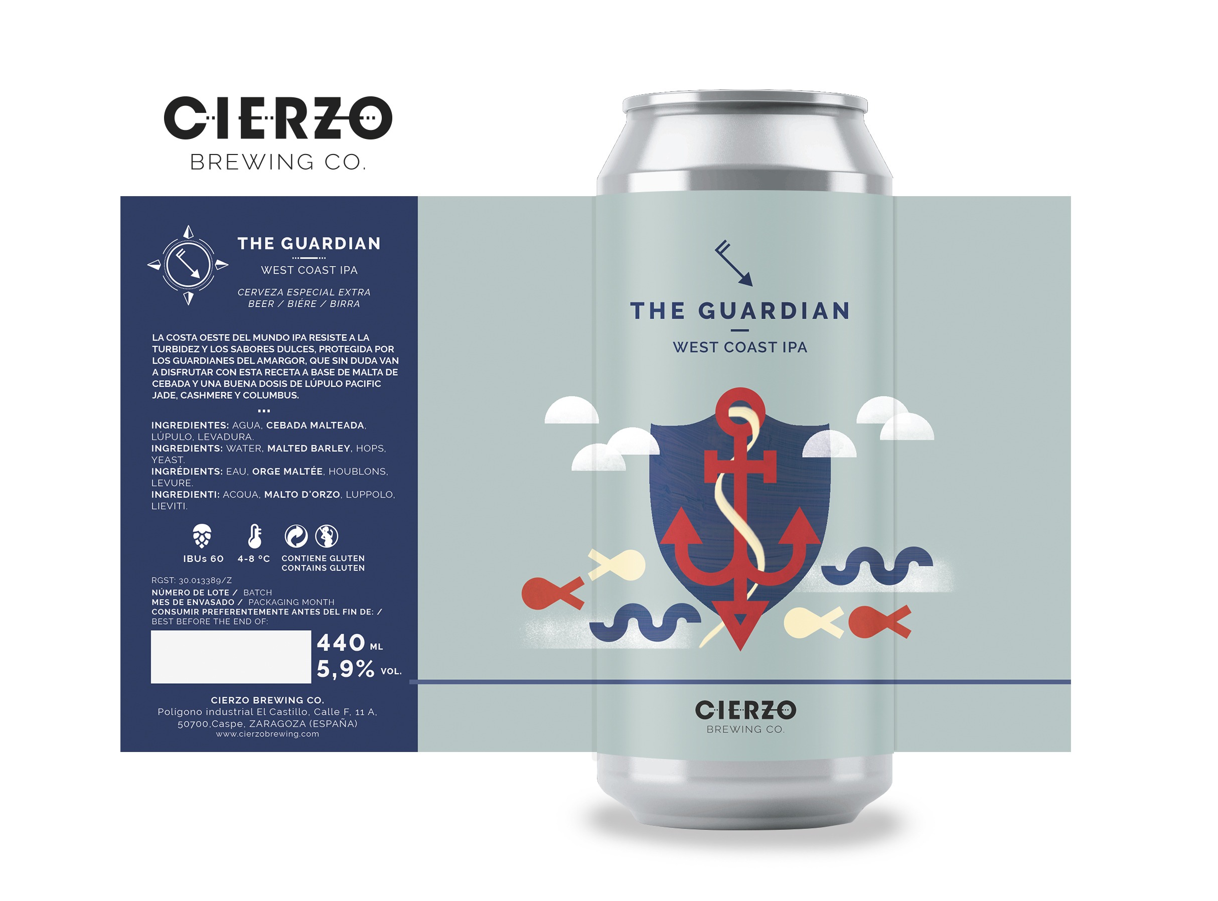 Cierzo Brewing The Guardian birra IPA 12 lattine west coast