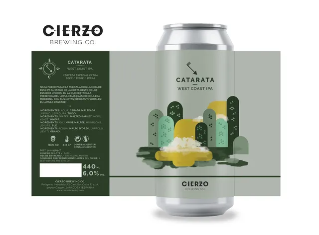 Cierzo Brewing Catarata birra IPA Cascade 12 lattine