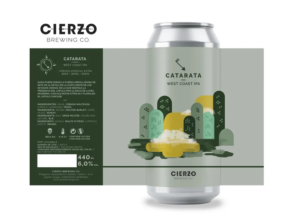 Cierzo Brewing Catarata birra IPA Cascade 12 lattine
