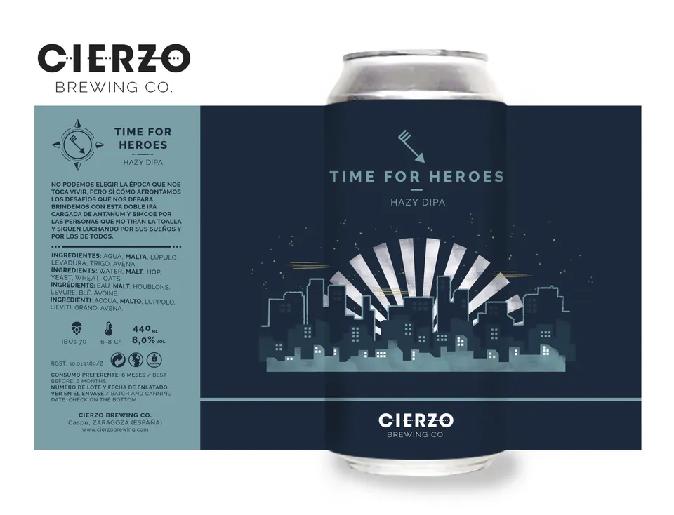 Cierzo Brewing Time For Heroes Hazy DIPA 12 lattine