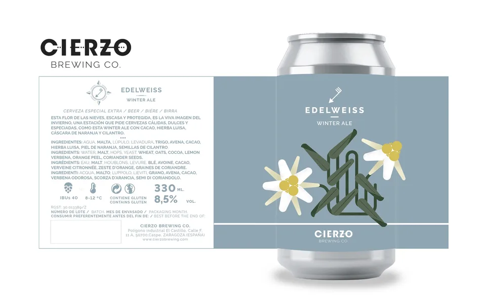 Cierzo Edelweiss birra Winter Ale 12 lattine cacao
