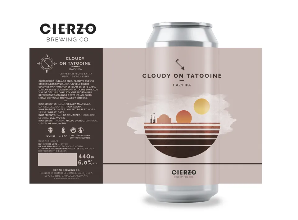 Cierzo Cloudy on Tatooine IPA birra 12 lattine Galaxy