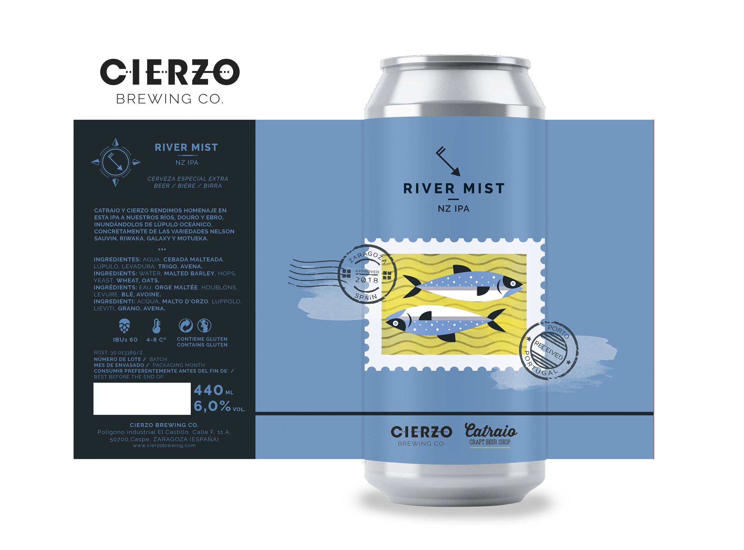 Cierzo Brewing River Mist birra IPA 12 lattine oceanica