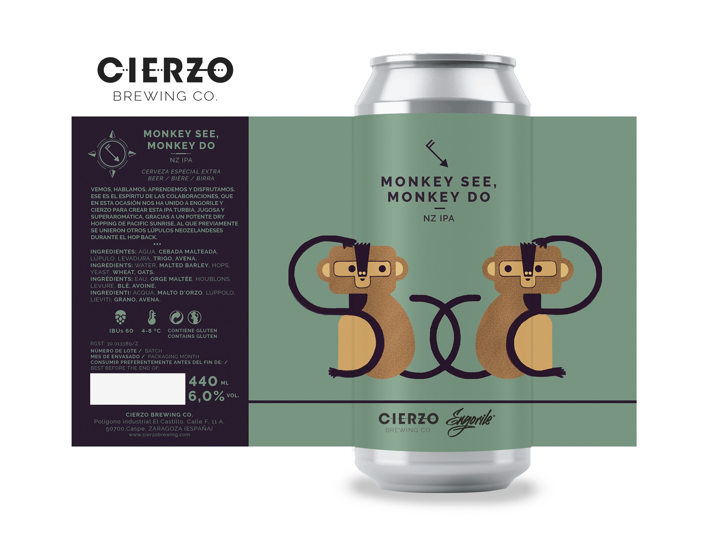 Cierzo Monkey See Monkey Do birra IPA 12 lattine juicy