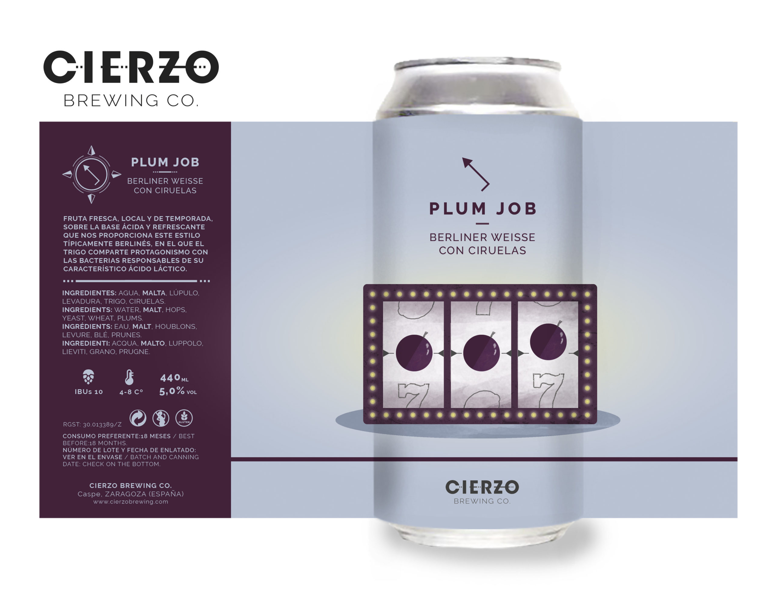 Cierzo Plum Job Berliner Weisse birra prugna 12 lattine