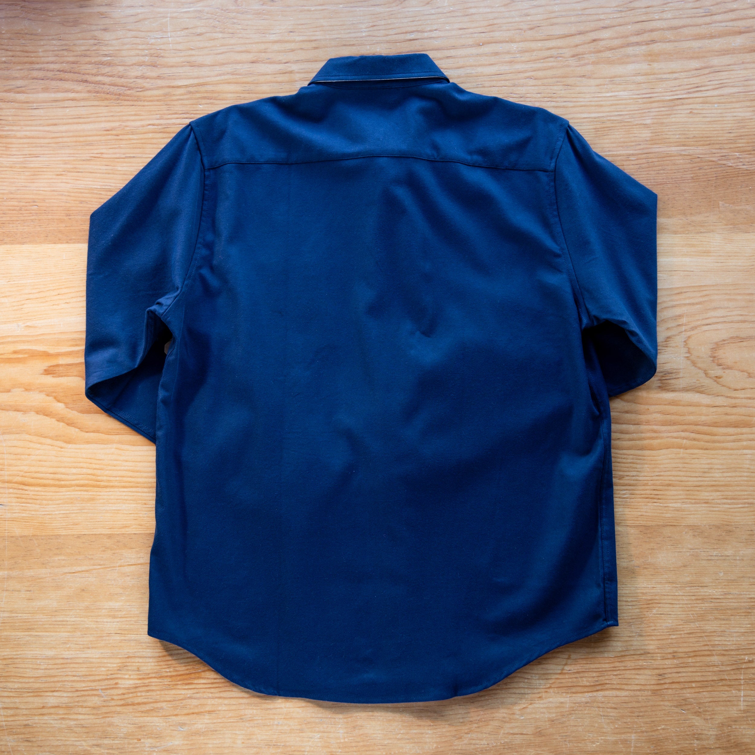 Side Project camicia flanella manica lunga blu taglia M
